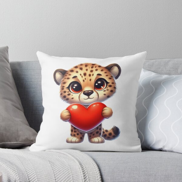 Aperçu de l'œuvre Bébé guépard tenant un cœur - Vitesse de l'amour créée et vendue par Kkoriginal.