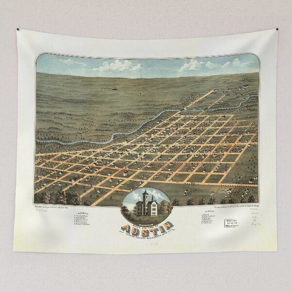 Item preview, Austin, Minnesota (1870) designed and sold by allhistory.