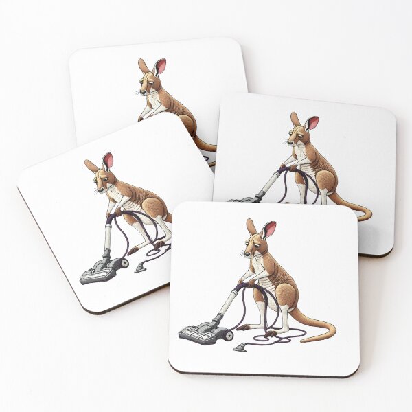 Item preview, Vacuuming Kangaroo Embroidery Art designed and sold by #Adulting Central.