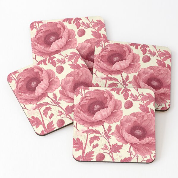 Item preview, Pink poppies pattern designed and sold by randrdesign.