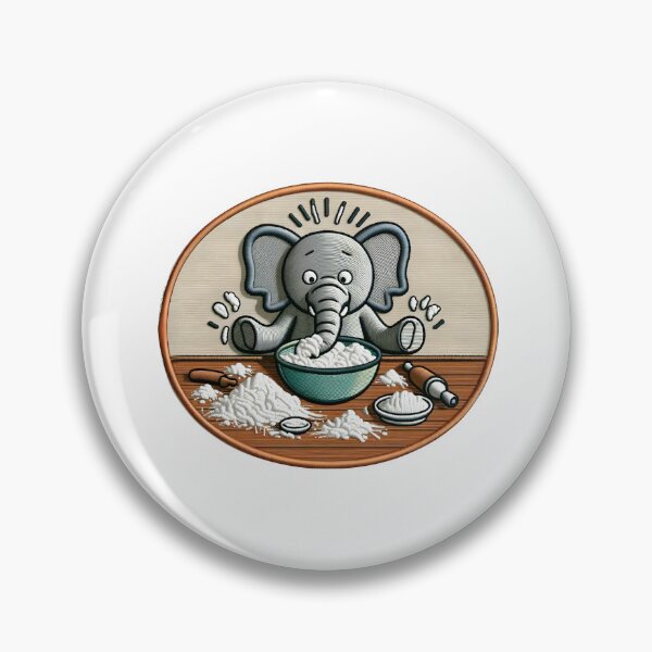 Item preview, Baking Elephant Embroidery Design designed and sold by #Adulting Central.