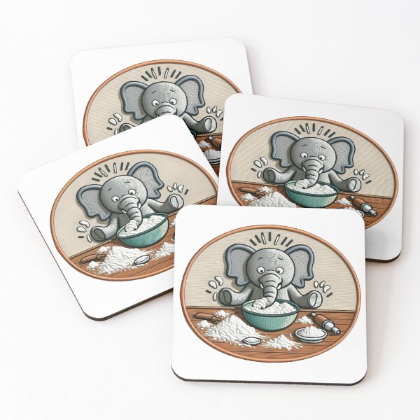 Item preview, Baking Elephant Embroidery Design designed and sold by #Adulting Central.