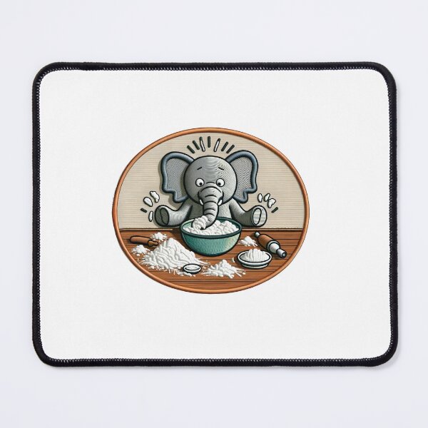Item preview, Baking Elephant Embroidery Design designed and sold by #Adulting Central.