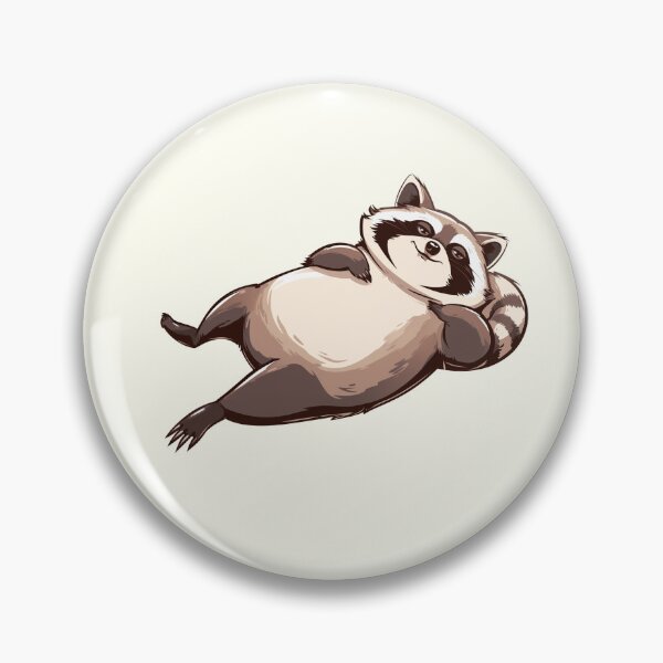Item preview, Chubby Trash Panda Pin Cute Racoon designed and sold by RSRS Shop.