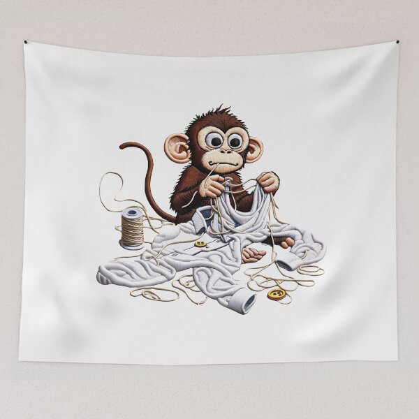 Item preview, Sewing Monkey Embroidery Design designed and sold by #Adulting Central.