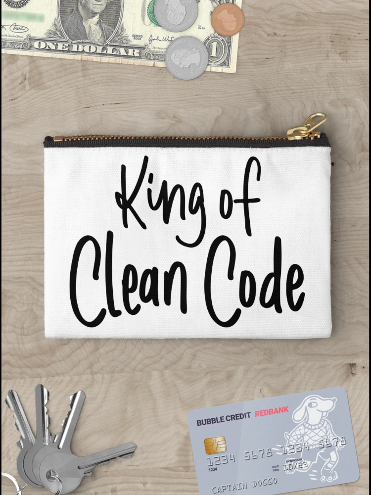Thumbnail 3 of 4, Zipper Pouch, King Of Clean Code designed and sold by FoxCodeCreation.