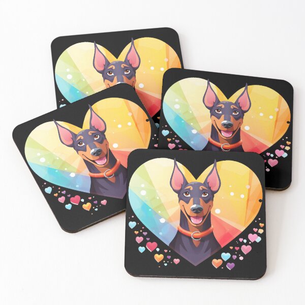 Item preview, Colorful Kawaii Dobermann Valentine designed and sold by Leonardo Palumbo.