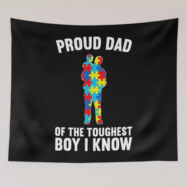 Item preview, Proud Dad Of The Toughest Boy I Know Autism Awareness Gifts designed and sold by MobyStickers.