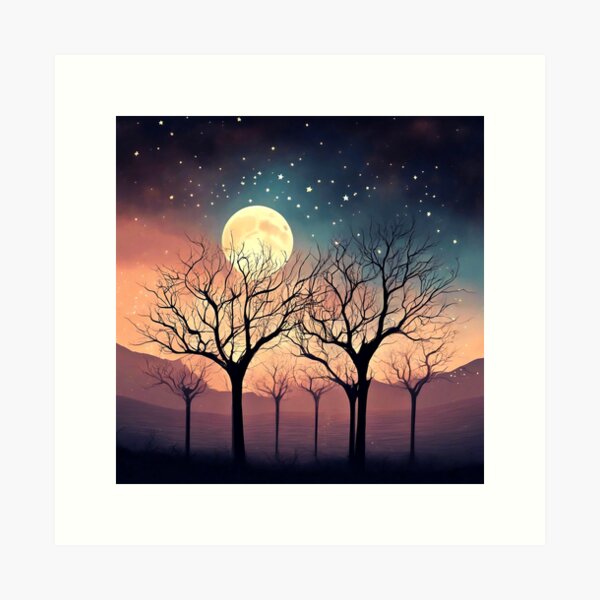 Item preview, Leafless Trees Showing Off To The Moon And Stars designed and sold by Zinanigans.