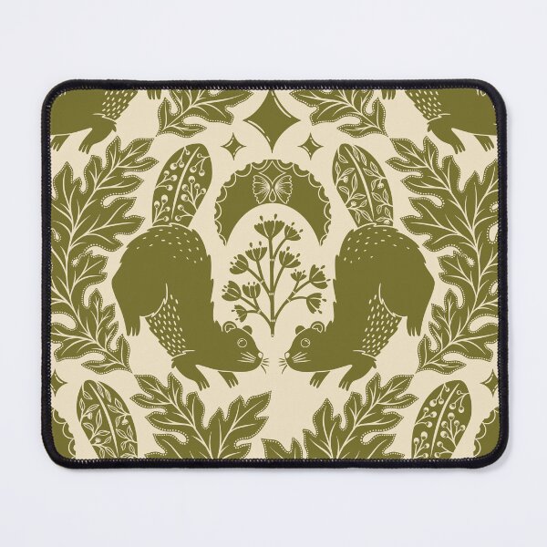 Item preview, Forest Whispers: Beavers, Leaves, and Moon in Moss Green designed and sold by OzdeBayer.