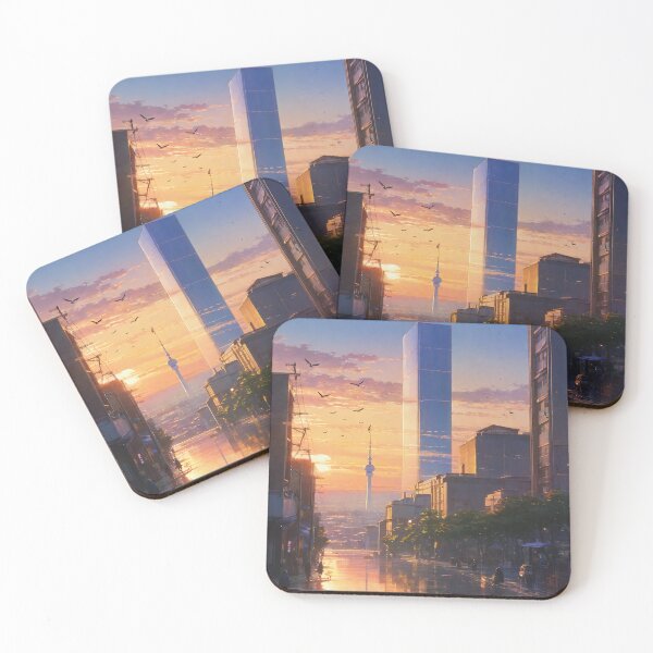 Item preview, birds flying towards sunset | cityscape in japan nostalgia scenery  designed and sold by SunsetStar.