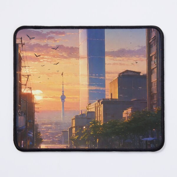 Item preview, birds flying towards sunset | cityscape in japan nostalgia scenery designed and sold by SunsetStar.