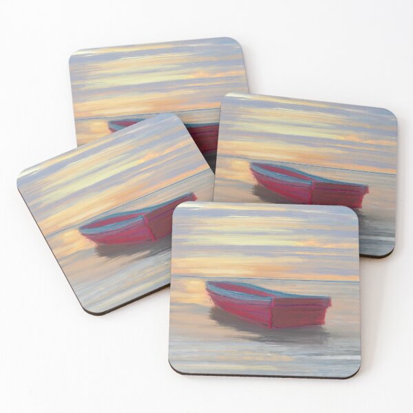 Item preview, Barca al tramonto rosso giallo relax orizzonte designed and sold by Freakyart24.