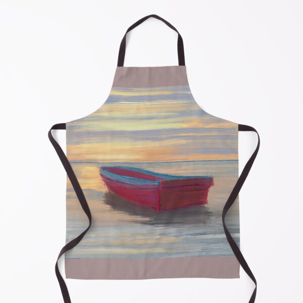 Item preview, Barca al tramonto rosso giallo relax orizzonte designed and sold by Freakyart24.