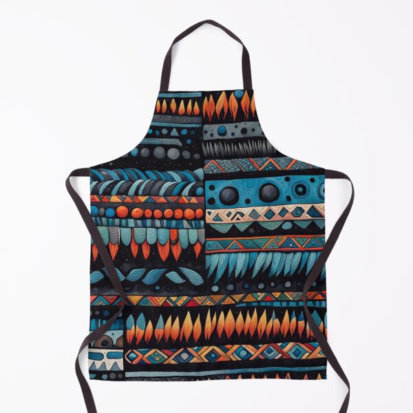 Item preview, Etchnic Abstract Scandinavian Pattern - Watercolor - Tribal, Ethnic, Traditional, Indian And Aztec Pattern, Black, Blue, Orange, vintage designed and sold by MyArt23.