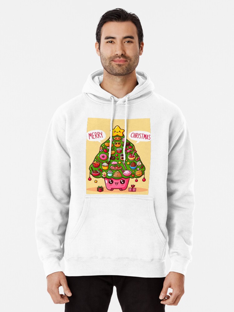 Cute Kawaii Japanese Food Christmas Tree with text 