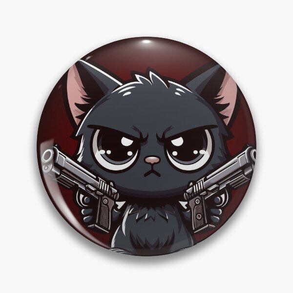 Item preview, Angry Black Cat With Guns designed and sold by Kawaii-n-Spice.