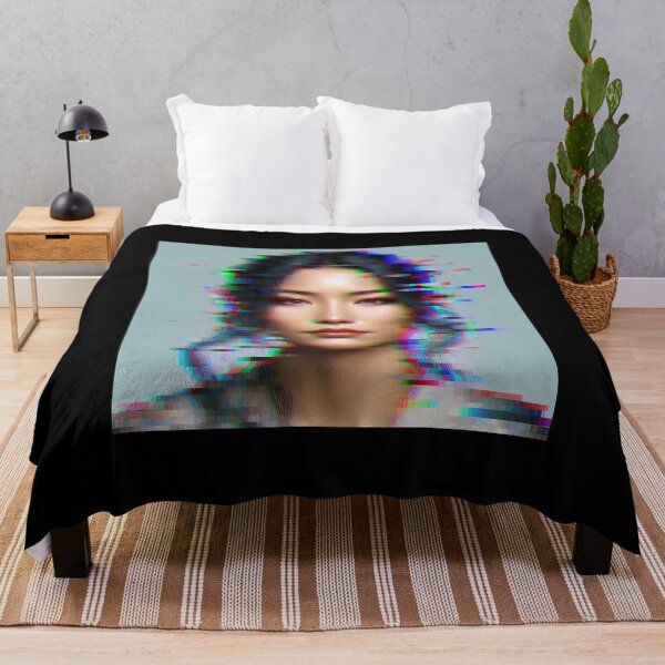 Item preview, Vibrant Chaos: A Pixelated Portrait Amidst Digital Distortion designed and sold by DethLock.