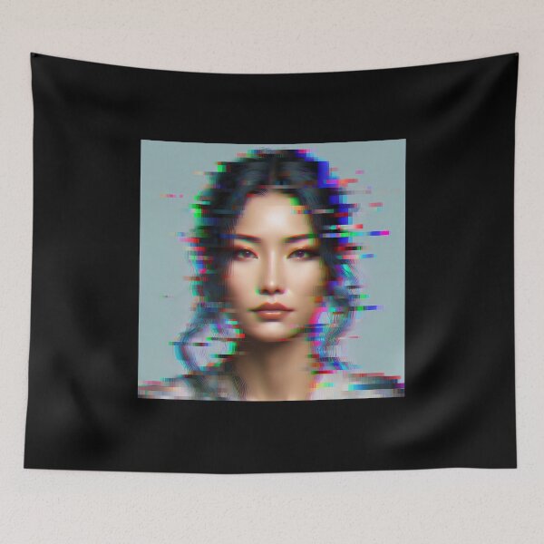 Item preview, Vibrant Chaos: A Pixelated Portrait Amidst Digital Distortion designed and sold by DethLock.