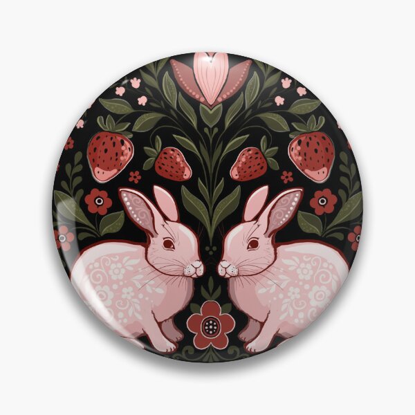 Item preview, easter rabbits, wild strawberry and  spring flowers designed and sold by Hennagirl.