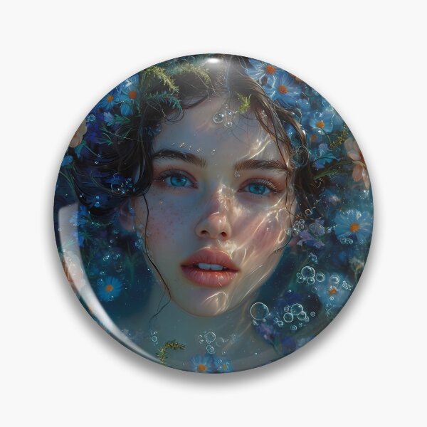 Item preview, Expressive Lady's face (Inspired by the painting of Ophelia 1) (Portrait 3) designed and sold by AwesomeAiArt.
