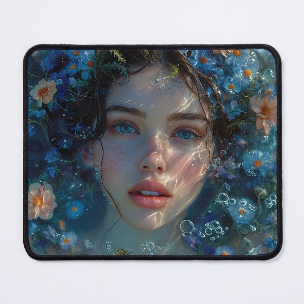 Item preview, Expressive Lady's face (Inspired by the painting of Ophelia 1) (Portrait 3) designed and sold by AwesomeAiArt.