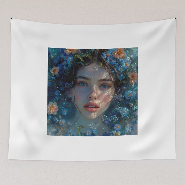 Item preview, Expressive Lady's face (Inspired by the painting of Ophelia 1) (Portrait 3) designed and sold by AwesomeAiArt.