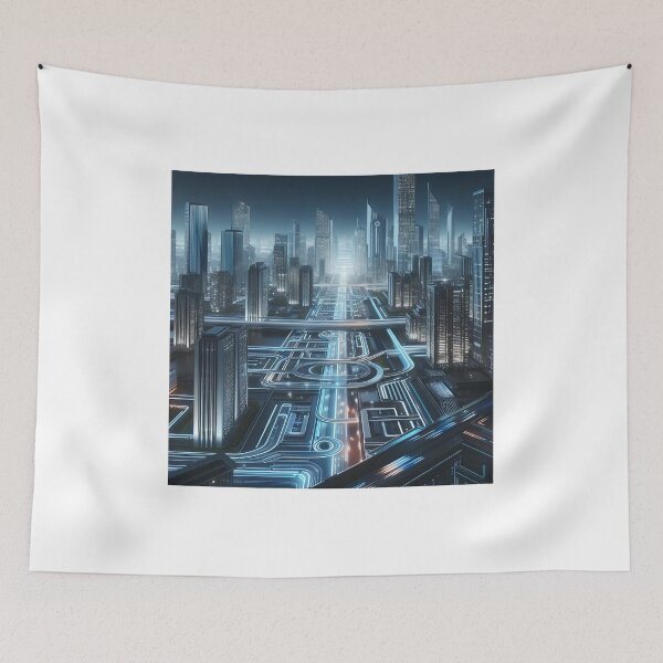 Item preview, Illuminated Futuristic Cityscape: Advanced Architecture and Complex Roadways designed and sold by DethLock.