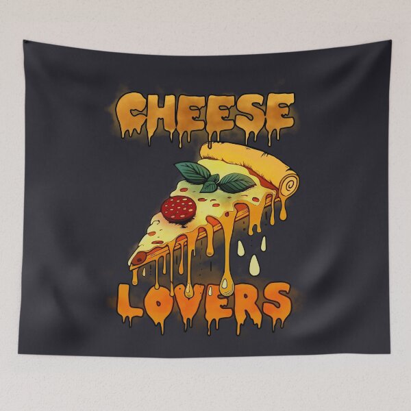 Item preview, Melting Cheese and Pizza Slice text designed and sold by coyoteink.