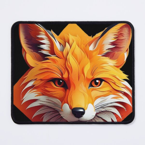 Item preview, Geometric Gaze: The Fox's Allure in Tangerine Dreams designed and sold by ArtComixHaven.