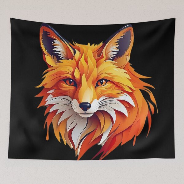 Item preview, Vibrant Elegance: Fox Portrait in Abstract Vector Art designed and sold by ArtComixHaven.