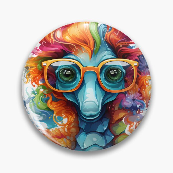 Artikelvorschau, Buntes Seepferdchen mit Brille entworfen und verkauft von ZefirDesign.