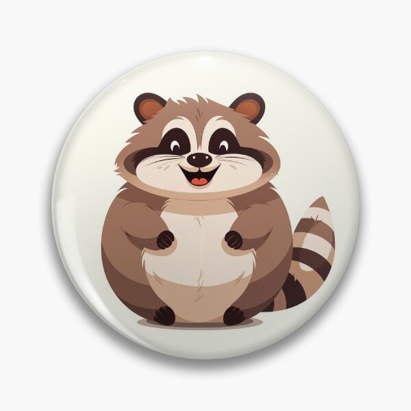 Item preview, Chubby Trash Panda Pin Cute Racoon designed and sold by RSRS Shop.