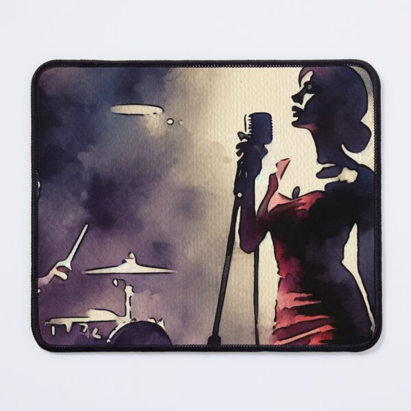 Item preview, Noir Vintage Watercolor Noir singer on the bar stage designed and sold by RESToRAPTOR.