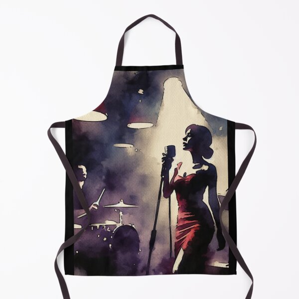 Item preview, Noir Vintage Watercolor Noir singer on the bar stage designed and sold by RESToRAPTOR.
