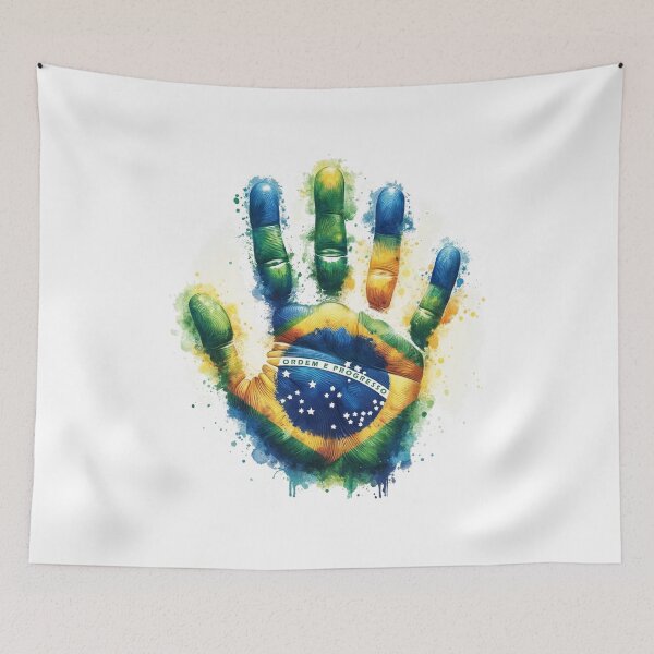 Item preview, 2024 Brazil Pride Hand Souvenir - Brazilian Water Color Art designed and sold by SambaStyles.