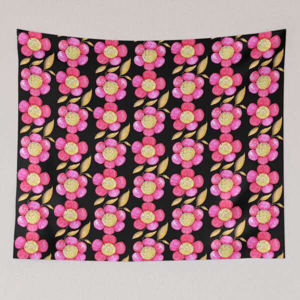 Item preview, Cute Purple Blooms and Golden Sunshine, Hand Painted Floral Harmony designed and sold by Clara Fruggeri.