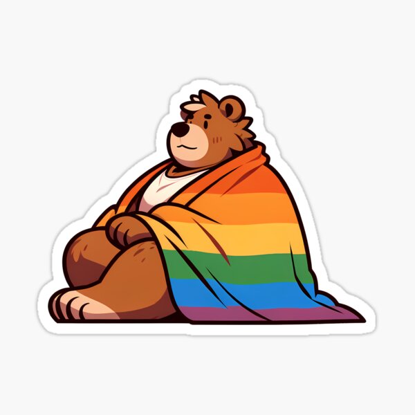 Comfy Womfy Furry Pride Bear LGBTQ Rainbow Sticker