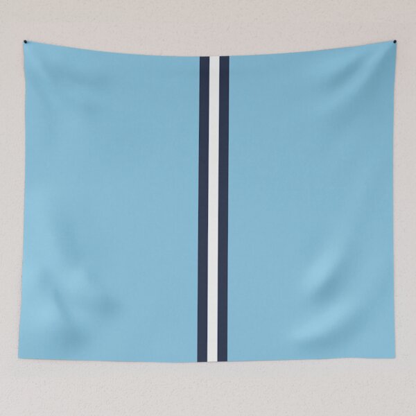 Aperçu de l'œuvre BLEU BÉBÉ, BLEU MARINE & BLANC Central Vertical 3 BANDES créée et vendue par RachelMacht.