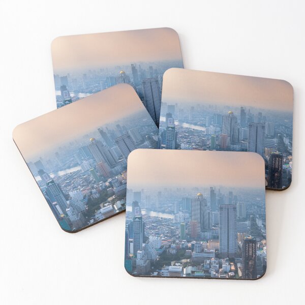 Item preview, Panoramic view of Bangkok cityscape in twilight. designed and sold by snehit.