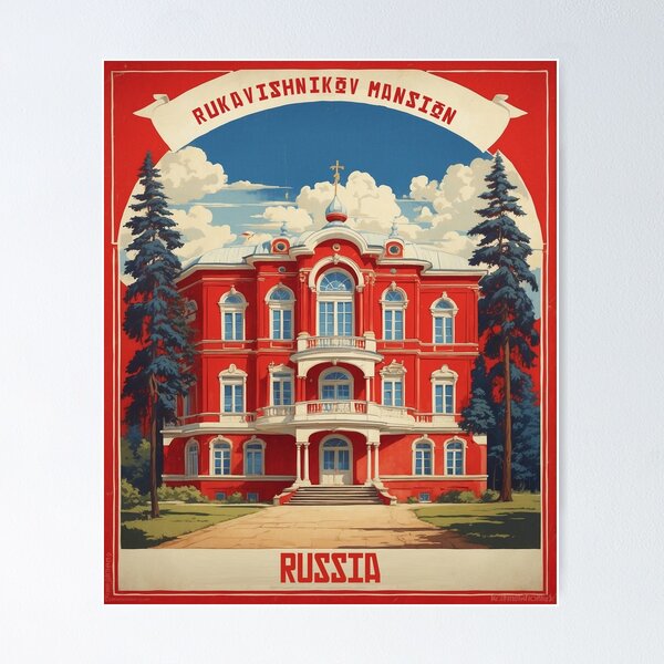 Item preview, Rukavishnikov Russia Vintage Poster Tourism  designed and sold by TravelersGems.