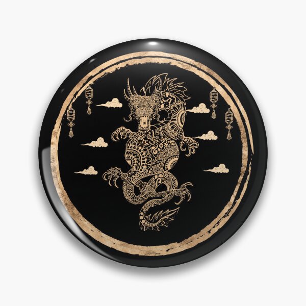Item preview, Golden Chinese Dragon in the Yellow Ring Asian Tradition designed and sold by LiliDedula.