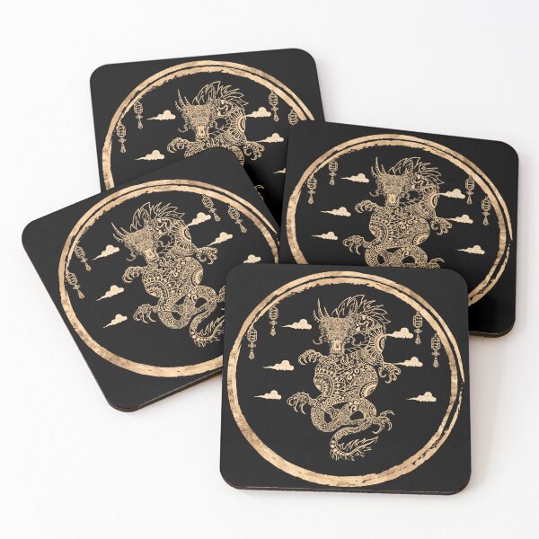 Item preview, Golden Chinese Dragon in the Yellow Ring Asian Tradition designed and sold by LiliDedula.