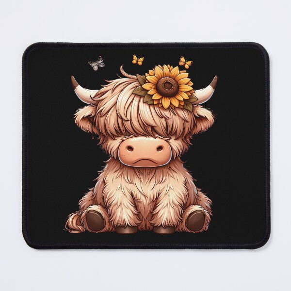 Item preview, Nature's Friend: A Highland Calf Amidst Sunflowers and Butterflies designed and sold by artwaves.