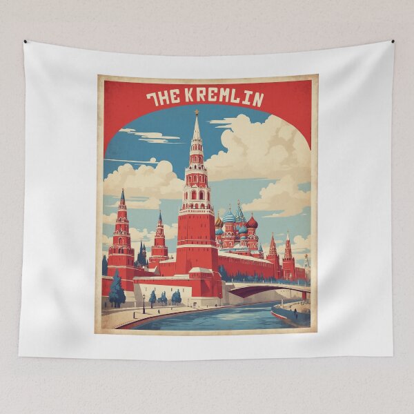 Aperçu de l'œuvre Le Kremlin Russie Vintage Poster Tourisme créée et vendue par TravelersGems.
