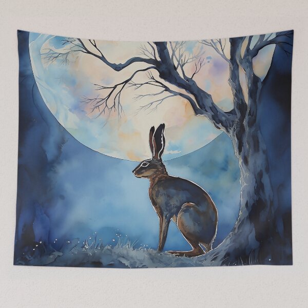 Item preview, Moon Gazing Hare designed and sold by CosmicAnomaly.