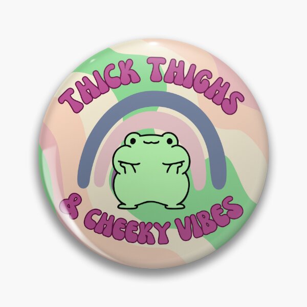 Item preview, Thick thighs and cheeky vibes, cute kawaii frog designed and sold by BritishDelights.