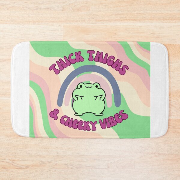 Item preview, Thick thighs and cheeky vibes, cute kawaii frog designed and sold by BritishDelights.