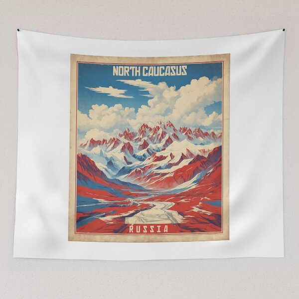 Item preview, North Caucasus Russia Vintage Poster Tourism  designed and sold by TravelersGems.