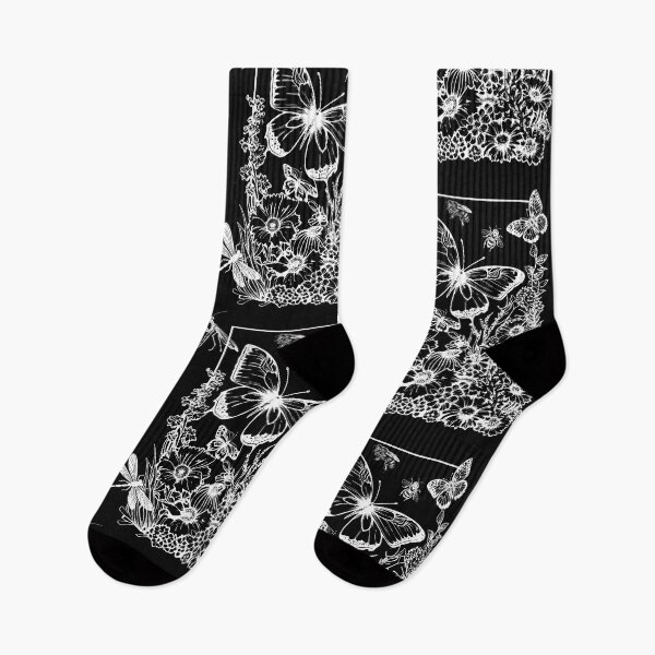 Item preview, Native Wildflower Pollinators White Line Drawing Design designed and sold by EarthArtDesigns.